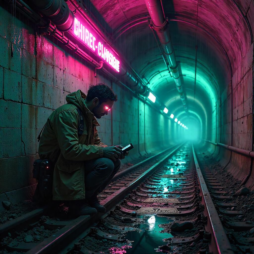 Neon Relic Hunter in the Subway