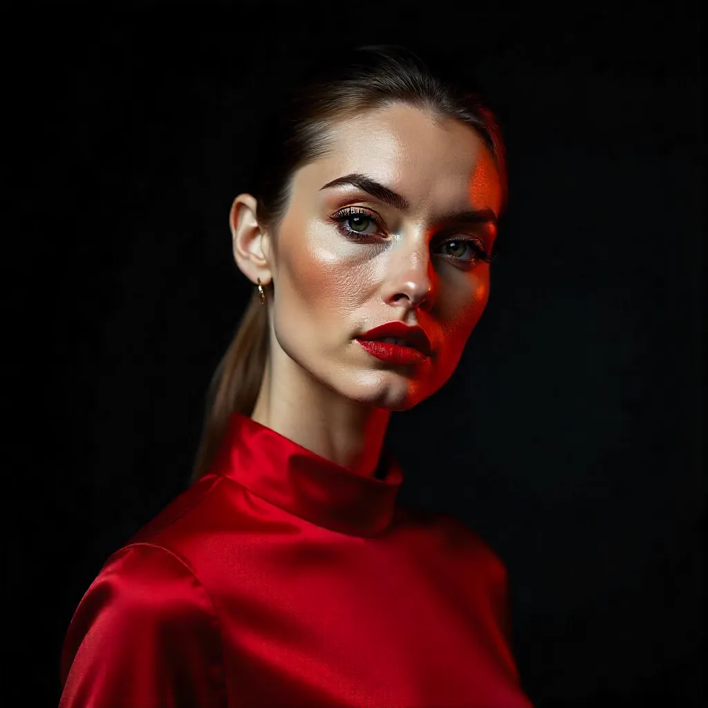 Confident Elegance in a Red Top