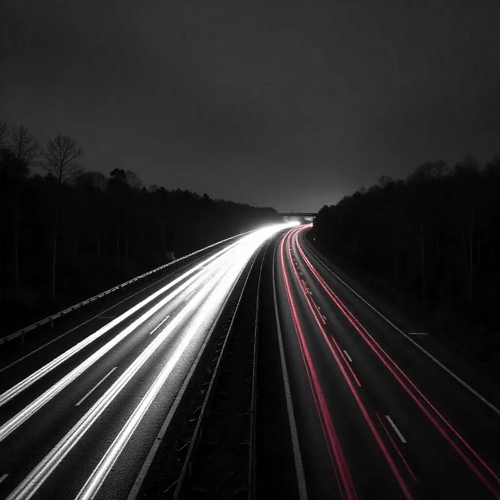 Mesmerizing Monochrome Long Exposure: Huskvarna Highway