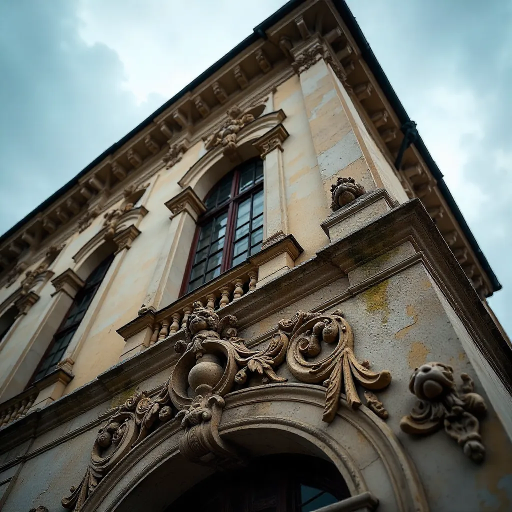 Close-Up of Lviv Facade: Intricate Historic Design