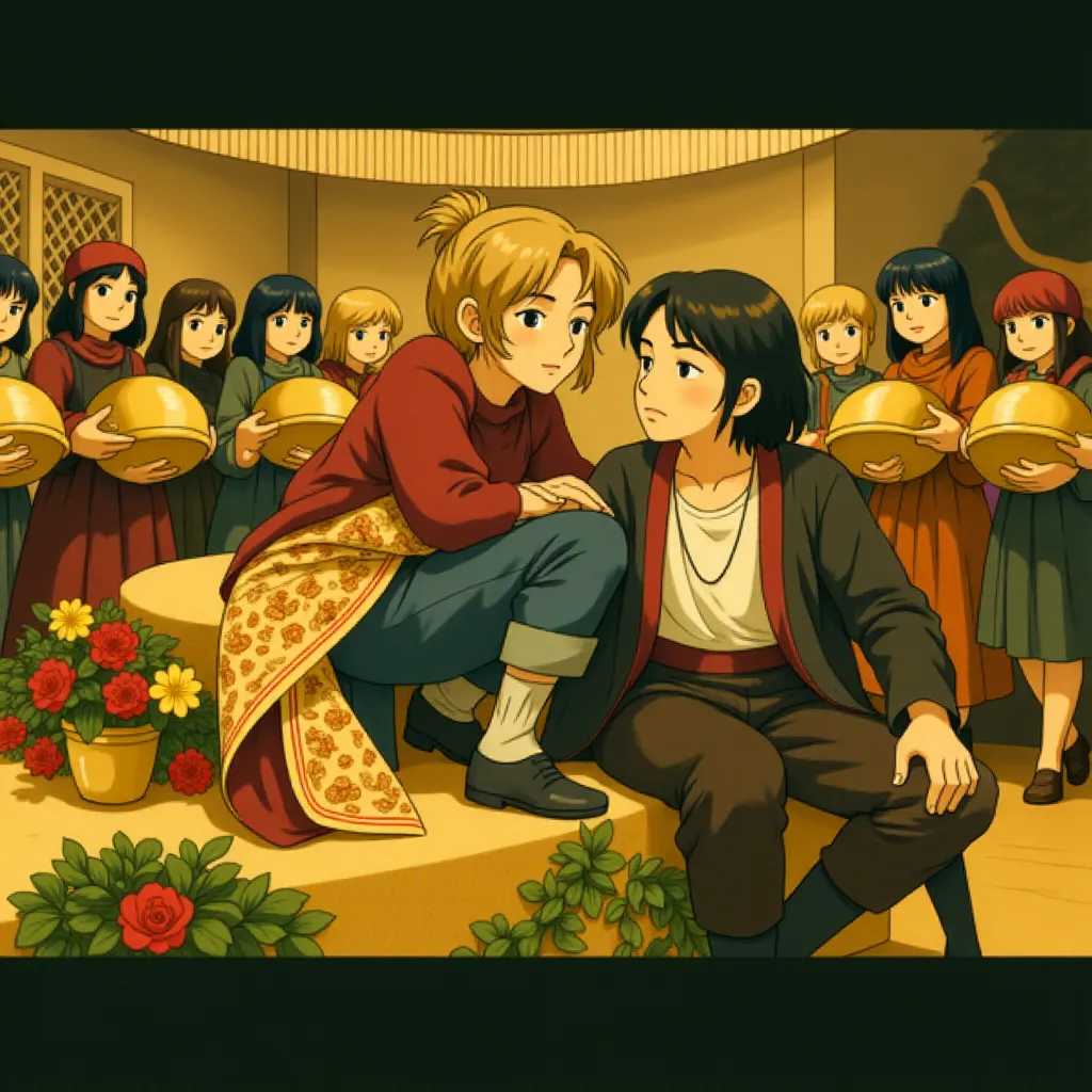Jake Gyllenhaal and Ronald Pickup in Prince of Persia: The Sands of Time (2010) - Anime style
