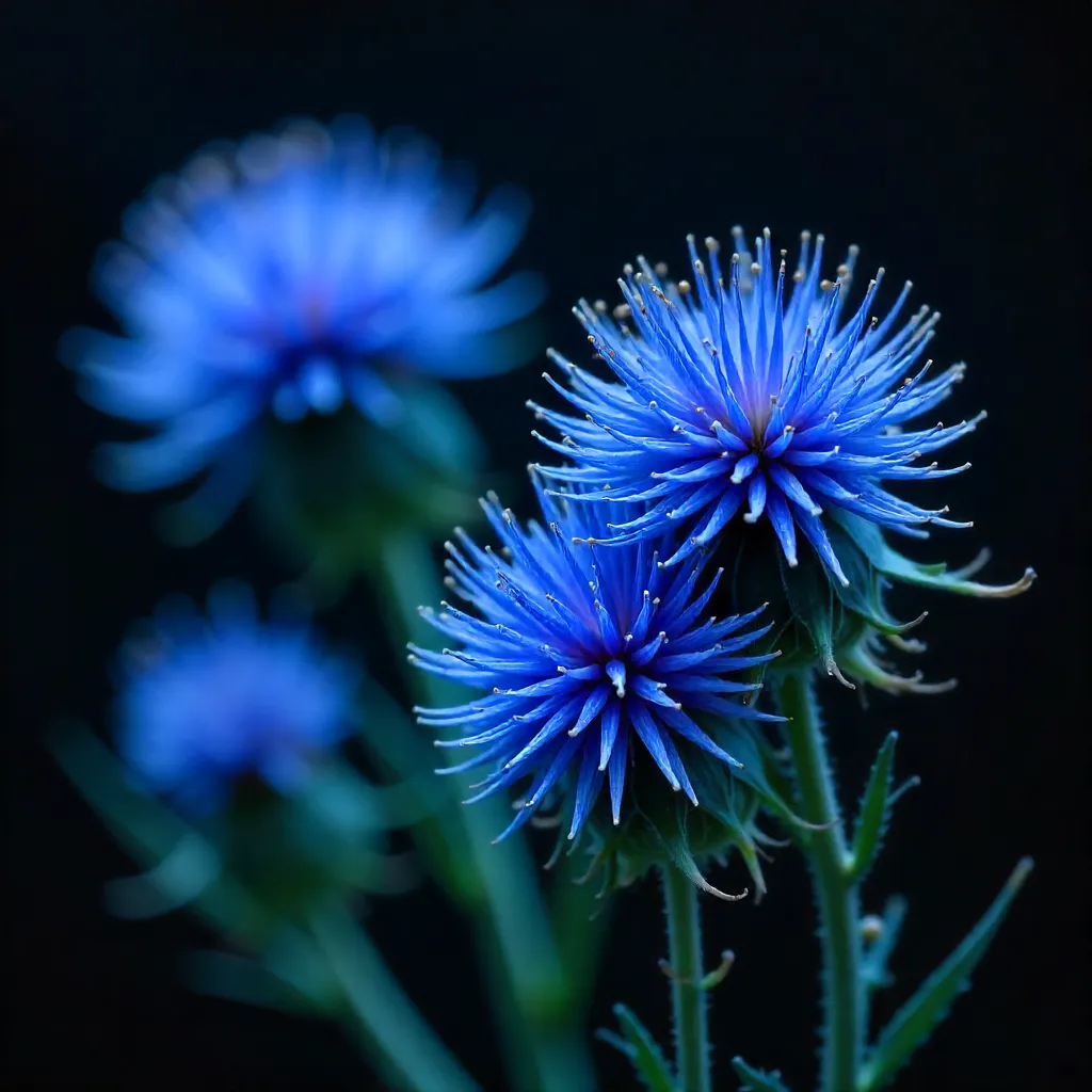 Macro Close-Up: Vibrant Blue Globe Thistle