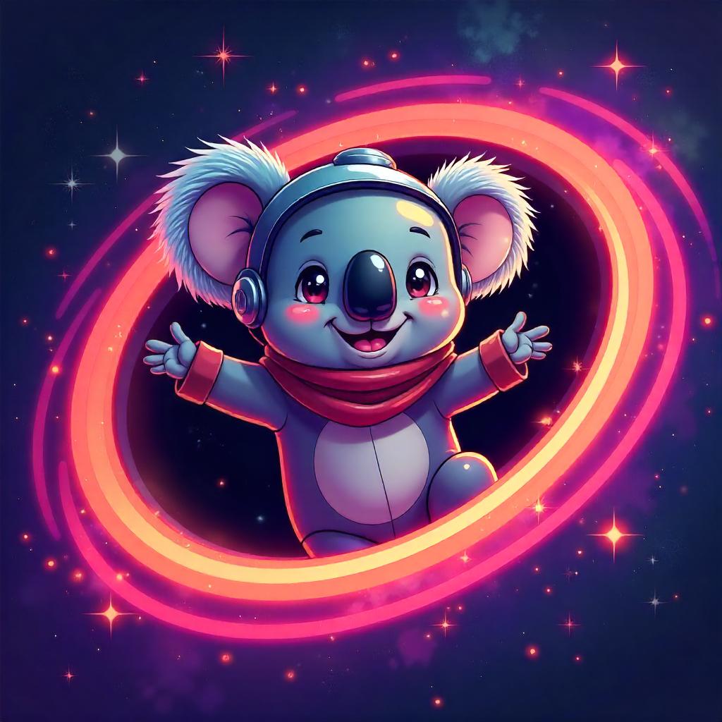 Cosmic Koala in a Cartoon Black Hole