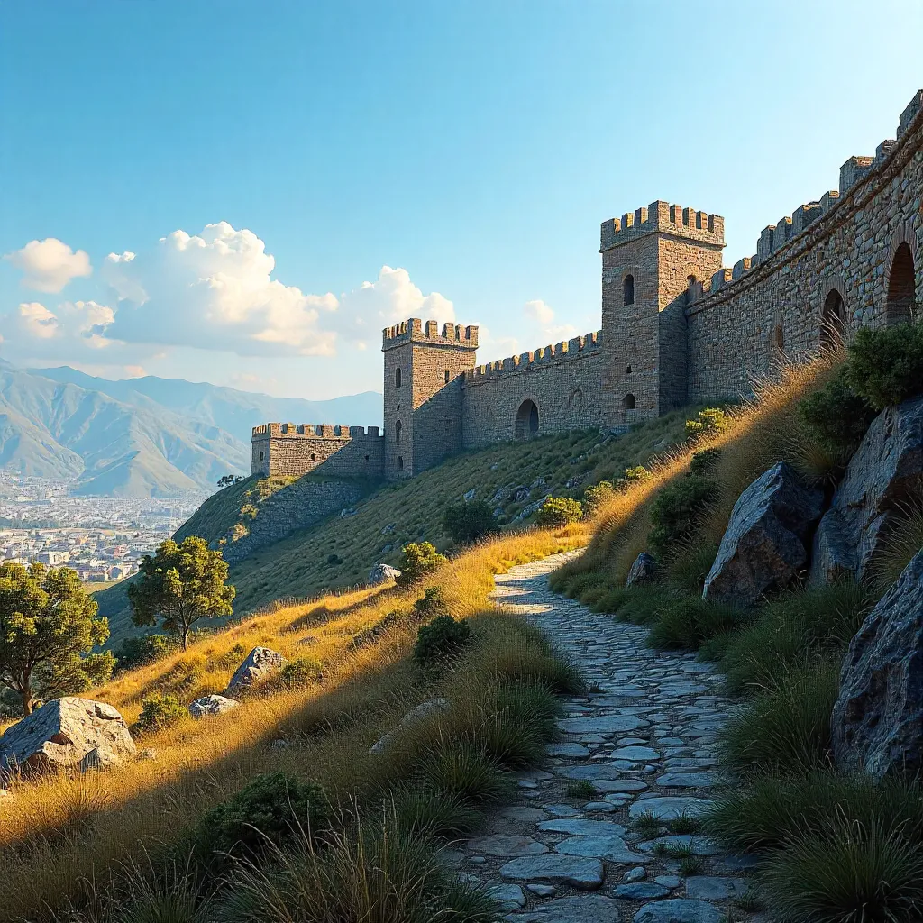 Diyarbakır Basalt Walls Under a Bright Blue Sky
