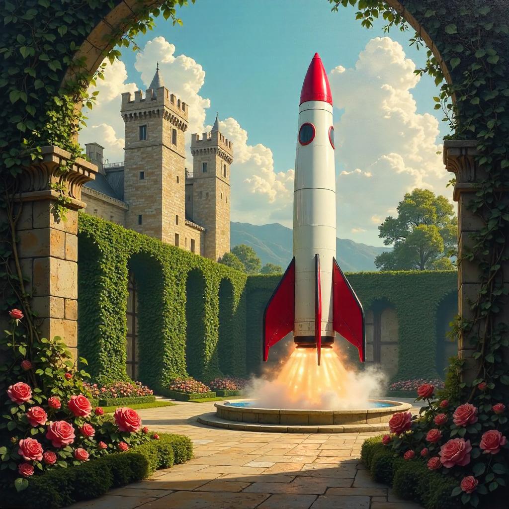 Rocket in the Castle Gardens: An Oil Painting