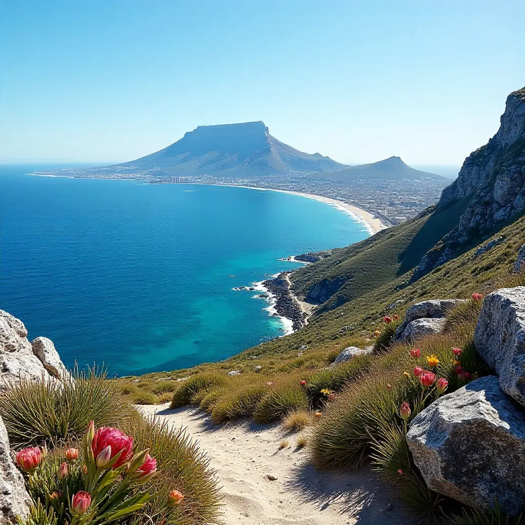 Lion's Head Panorama Over Cape Town Under Clear Sky