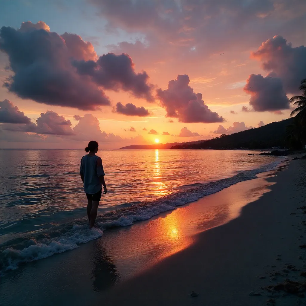 Silhouette on Gorontalo Coast at Dusk