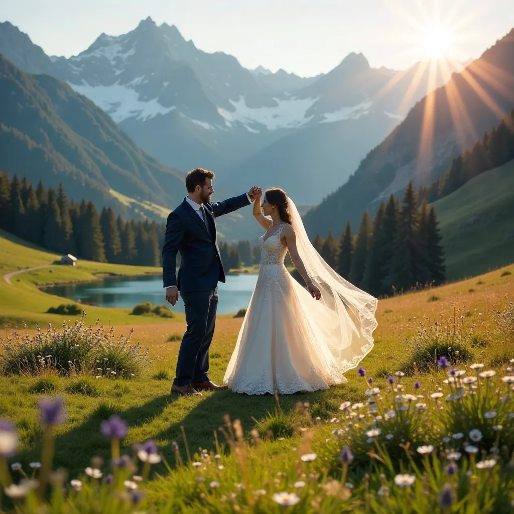 Wedding Waltz in an Alpine Landscape