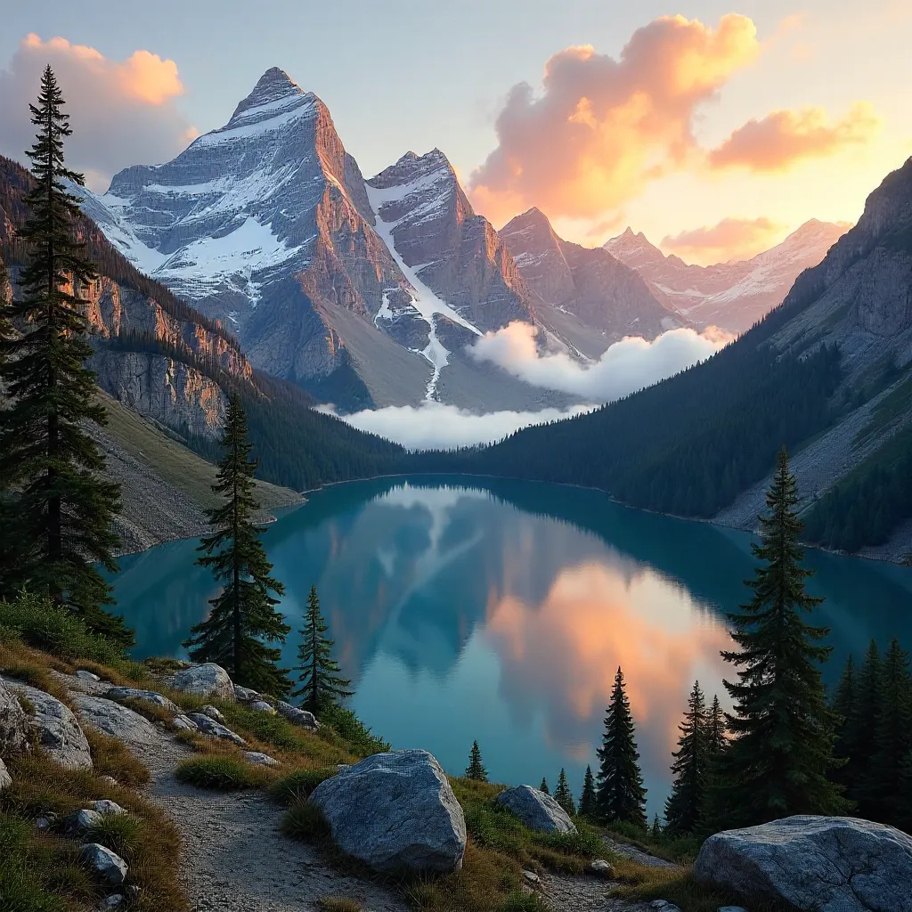 Golden Dawn Over Majestic Mountain Vistas