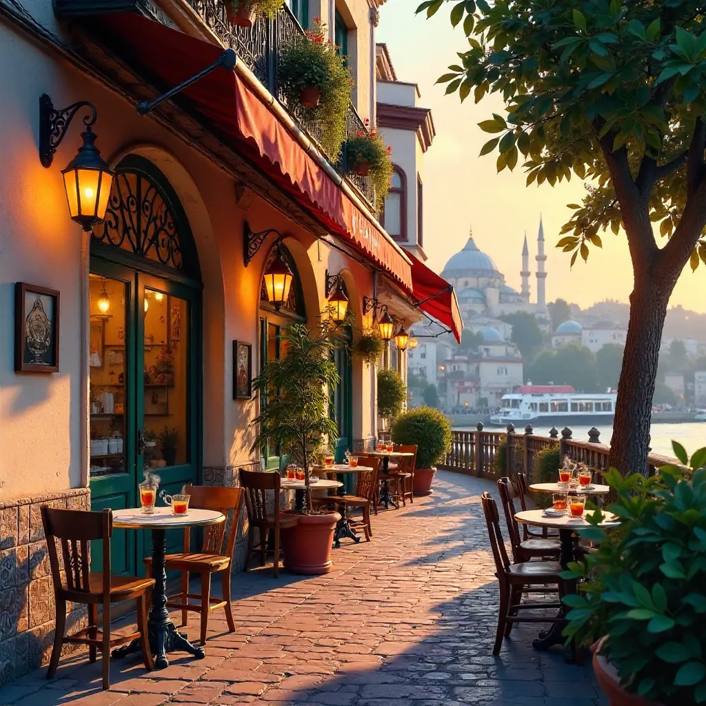 Istanbul Street Café: Vintage Charm on the Cobblestones