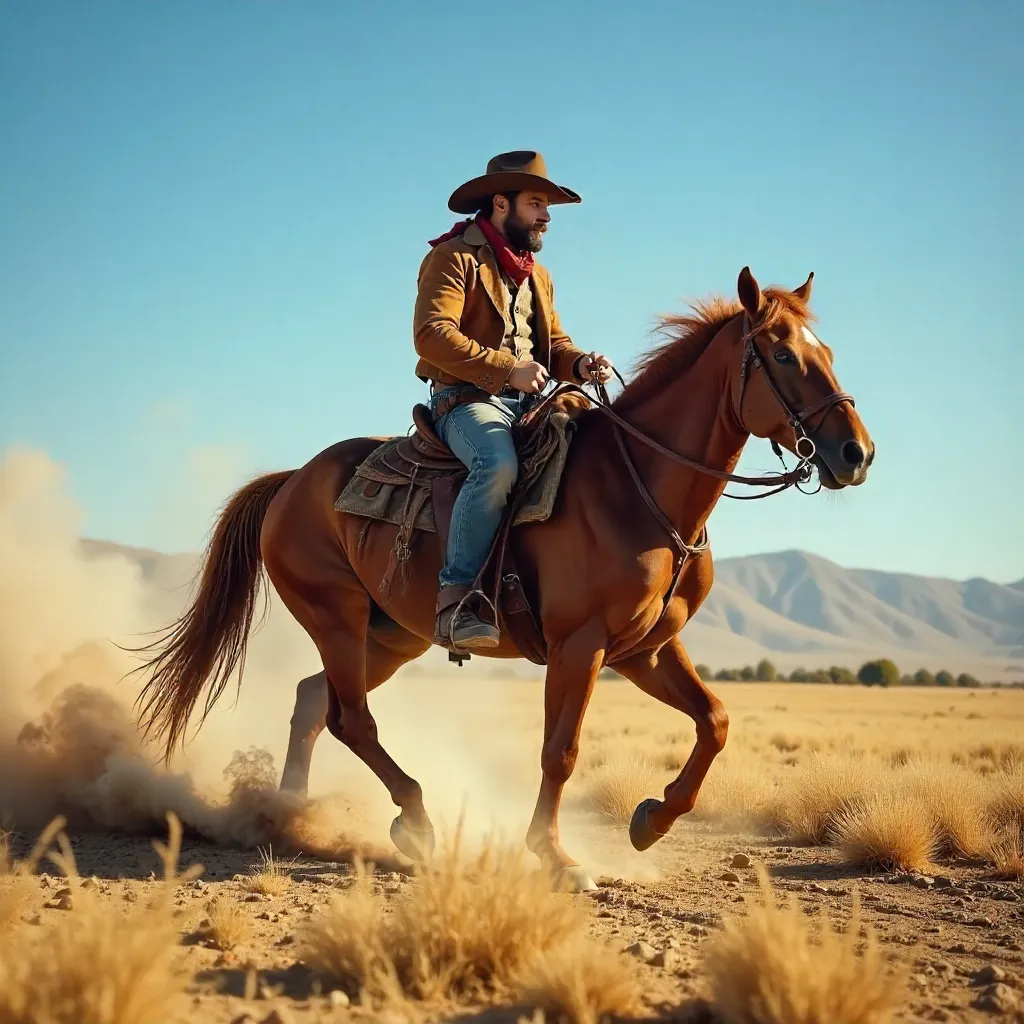 Dusty Field Cowboy Ride in Hürmetci, Kayseri