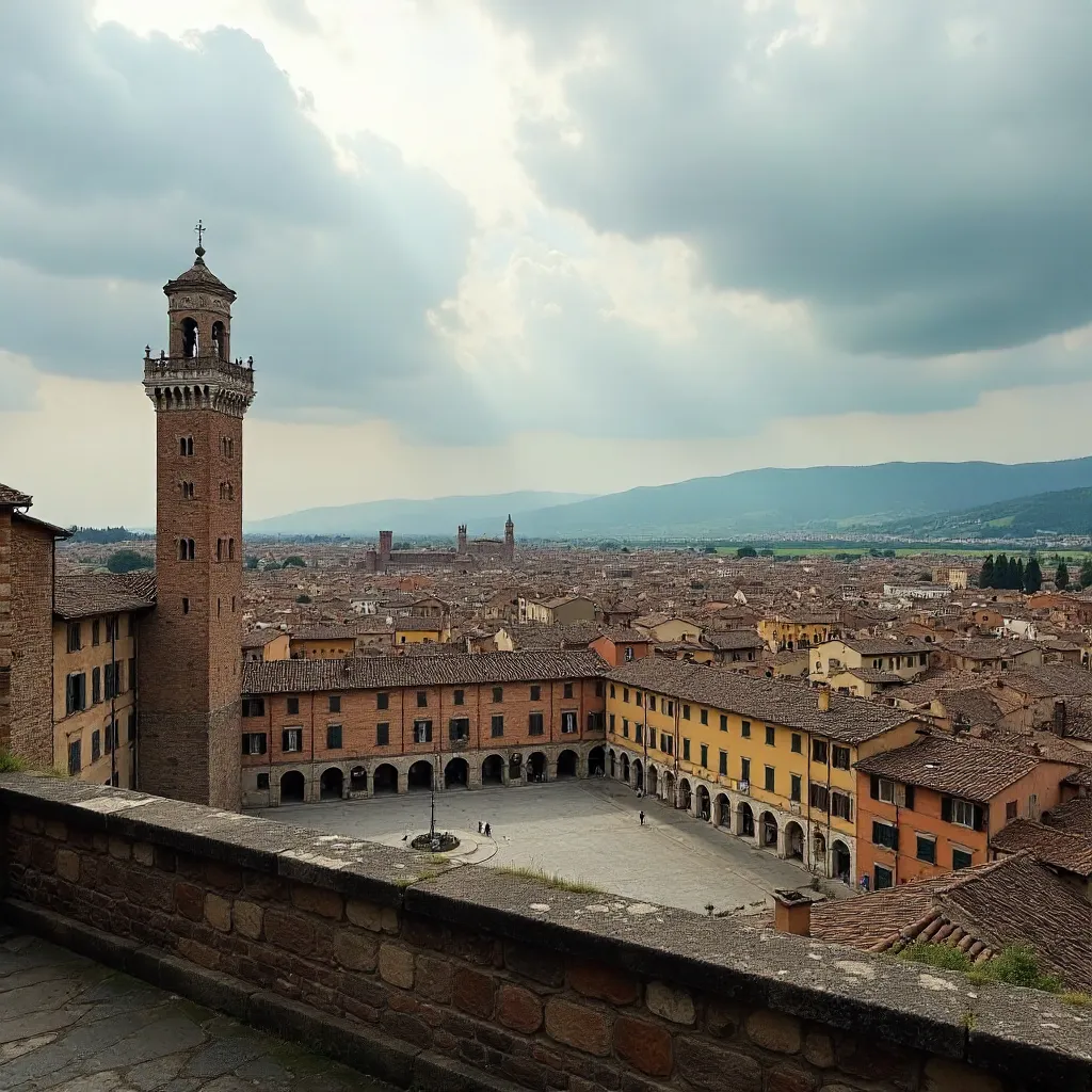 Stunning Siena View: Torre del Mangia under Clouds