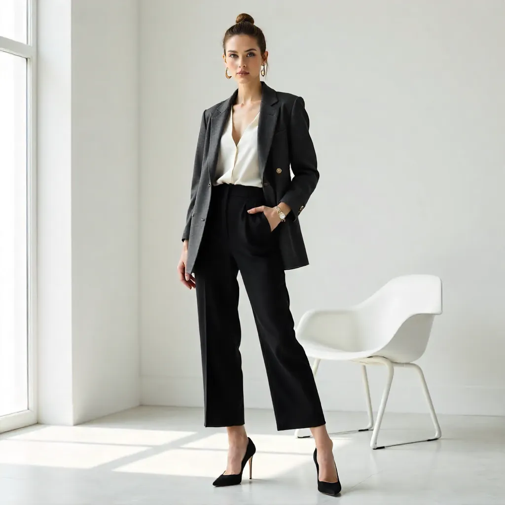 Minimalist Chic: Modern Fashion Model in Elegant Pose