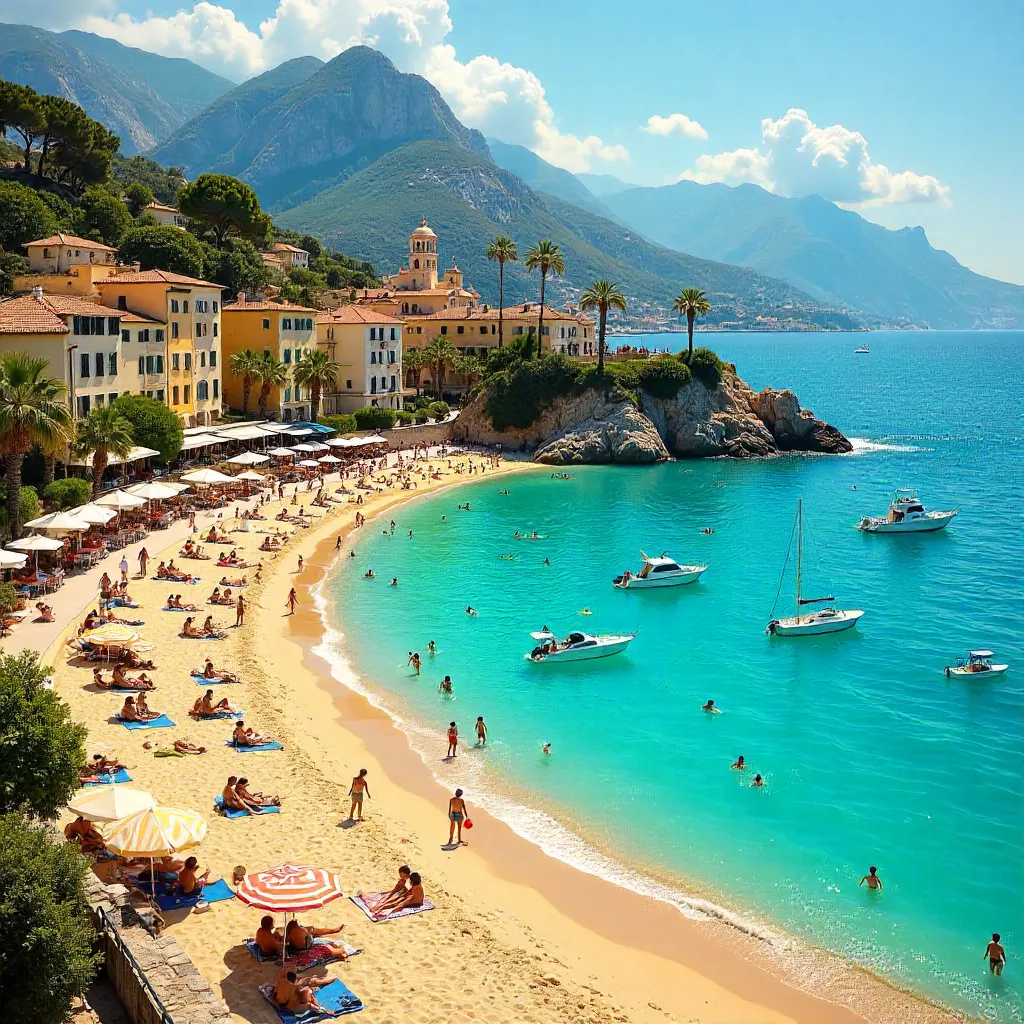 Vibrant Summer Day at Port de Sóller Beach