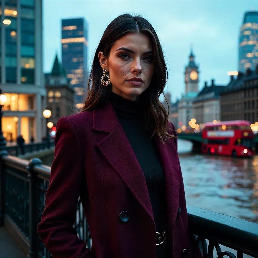 London Chic: Artistic Portrait in a Modern Cityscape