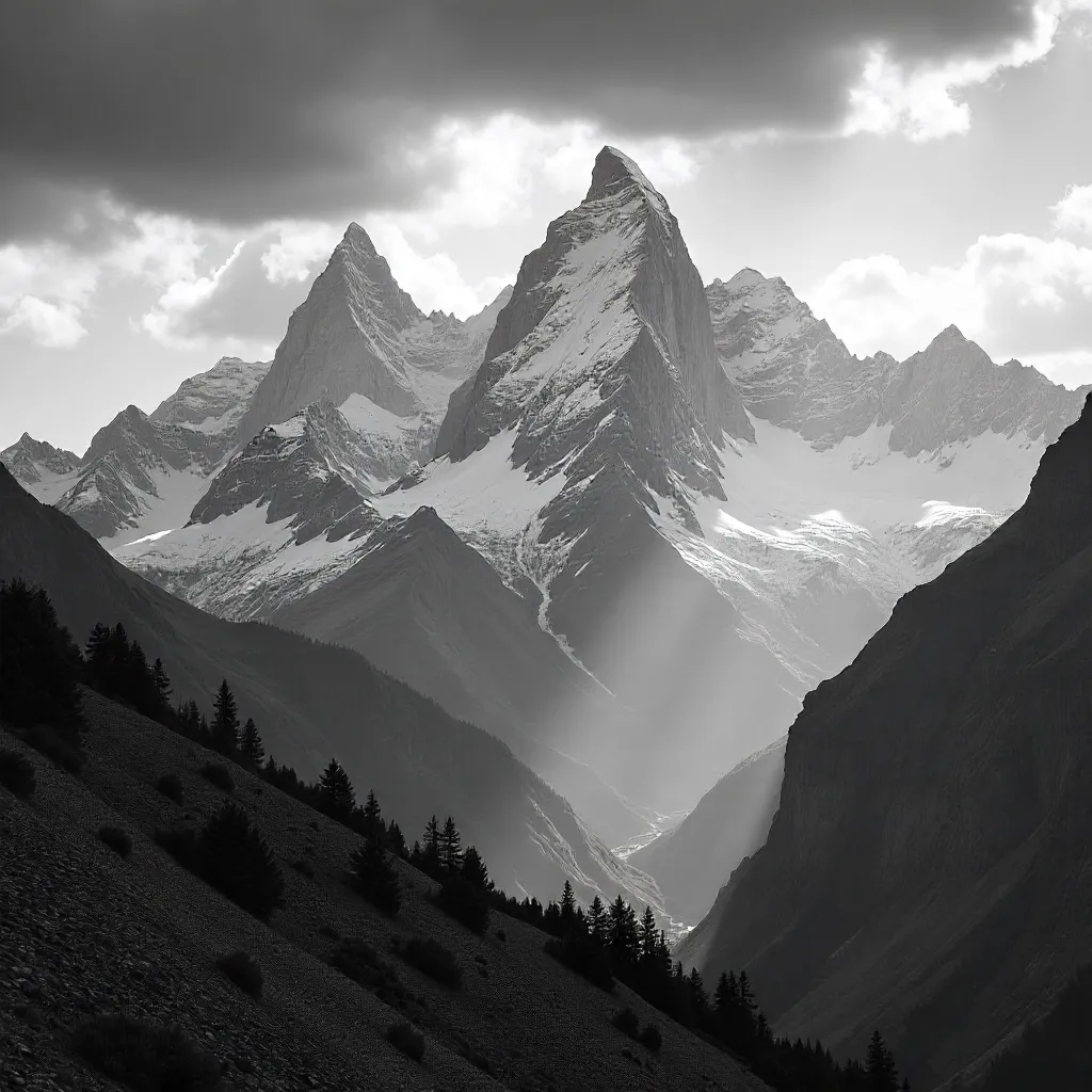 Alpine Majesty in Monochrome: Italian Peaks