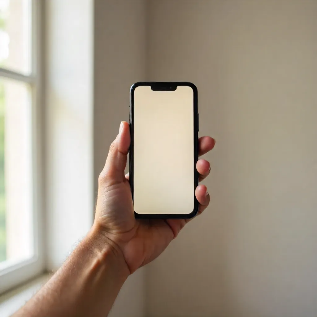 Minimalist Indoor Hand with Smartphone Shot