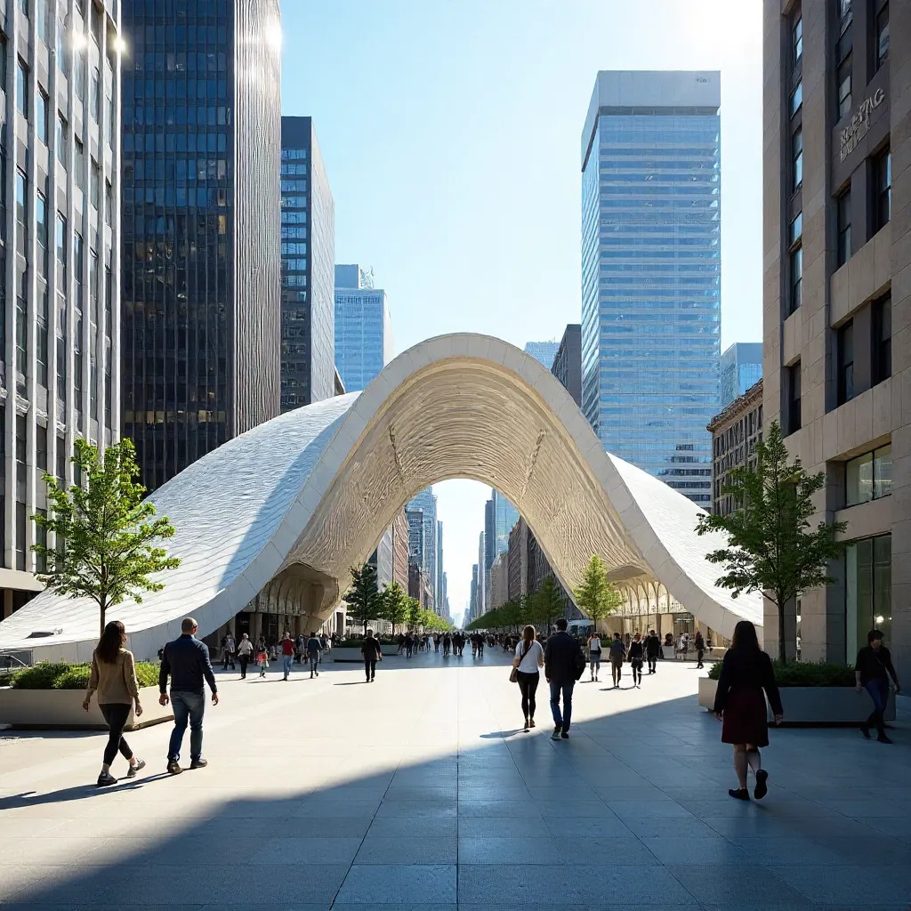 Pedestrians by the Oculus: NYC Urban Architecture