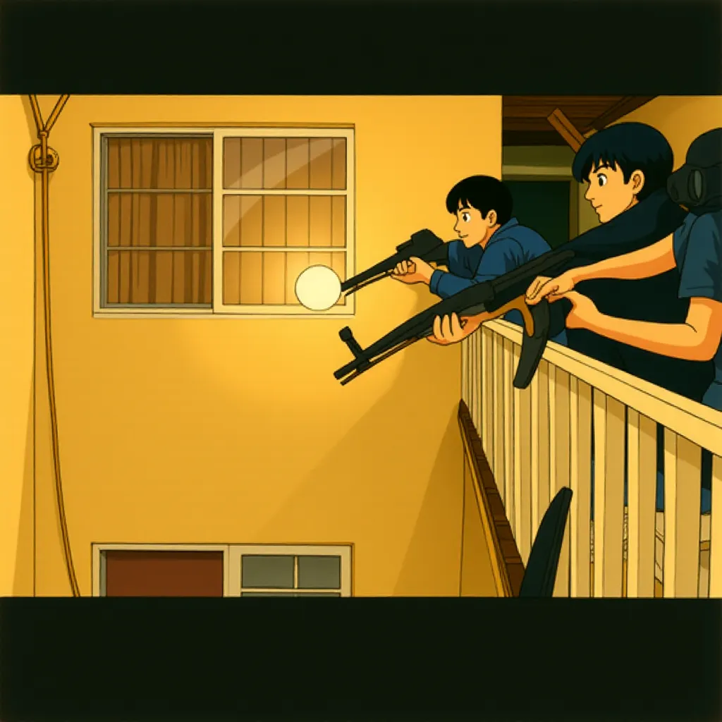 Maurice Compte, Jake Gyllenhaal, Michael Peña, and Flakiss in End of Watch (2012) - Anime style