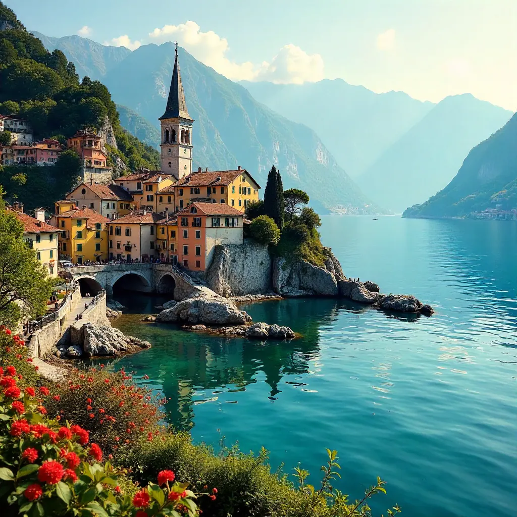 Charming Varenna on Lake Como at Golden Hour