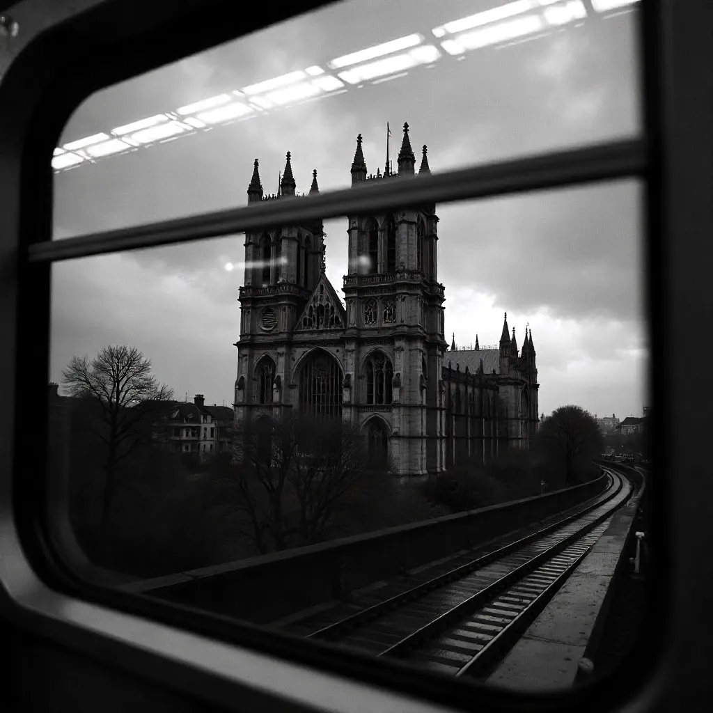 Monochrome Gothic: Subway Window Cathedral Towers