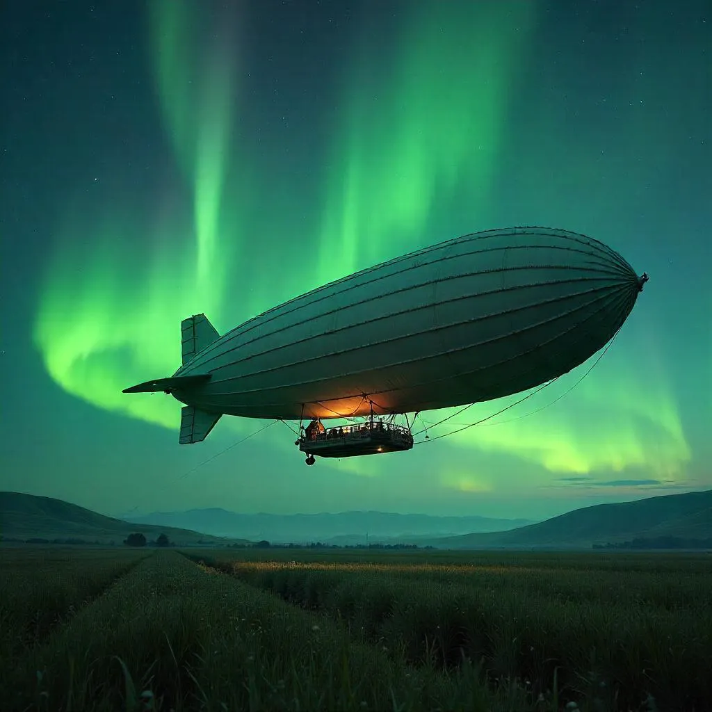 Aurora Fields Photorealistic Airship
