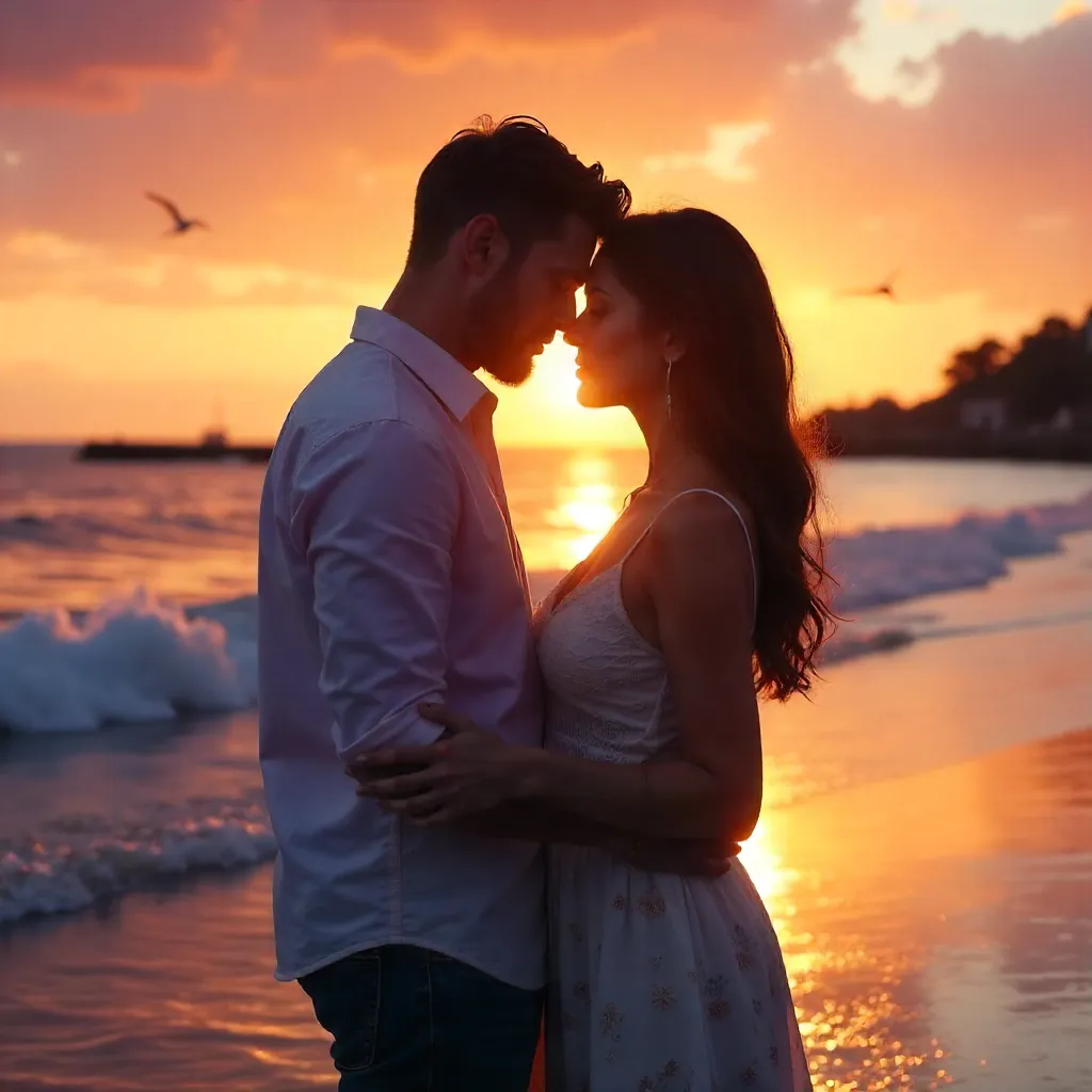 Tender Sunset Moment by the Ocean