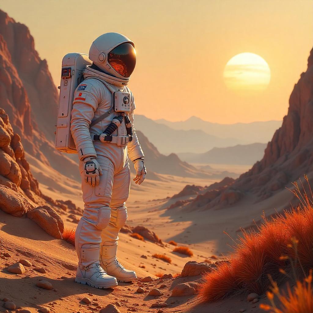 Photorealistic Astronaut on an Alien World