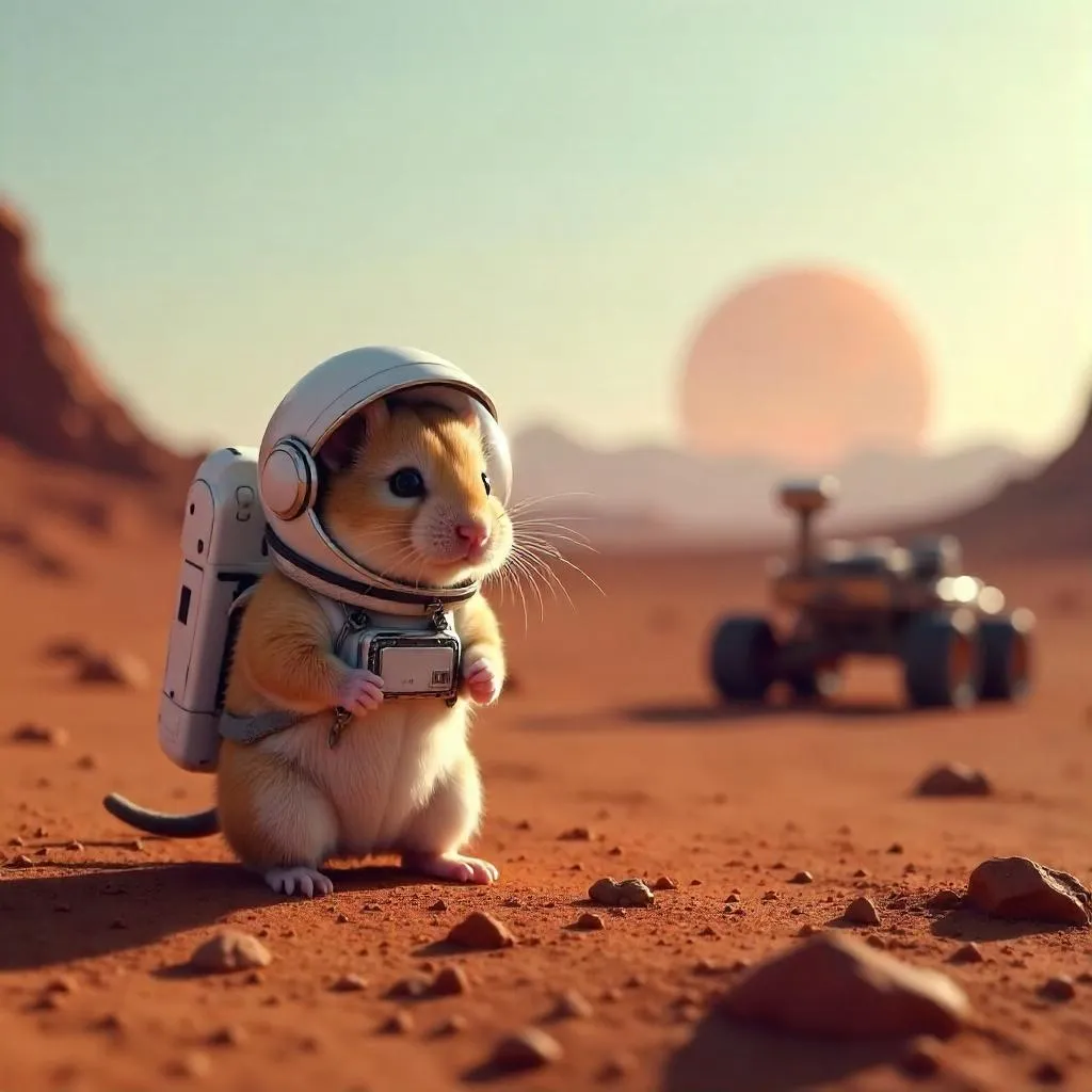 Photorealistic Hamster on the Martian Surface