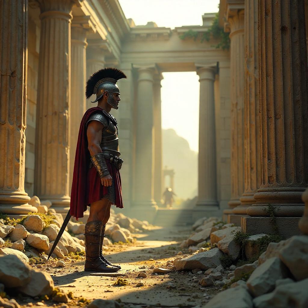 Gladiator in Temple Ruins