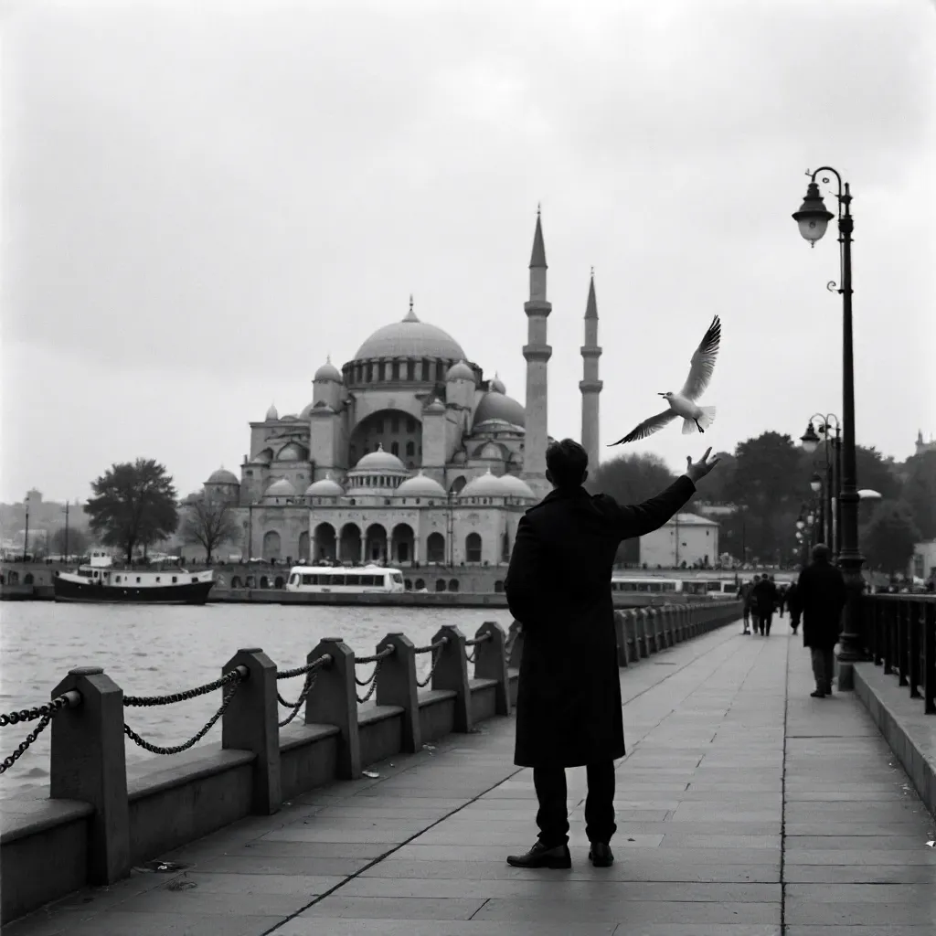 Monochrome Moment: Hagia Sophia and the Seagull Release