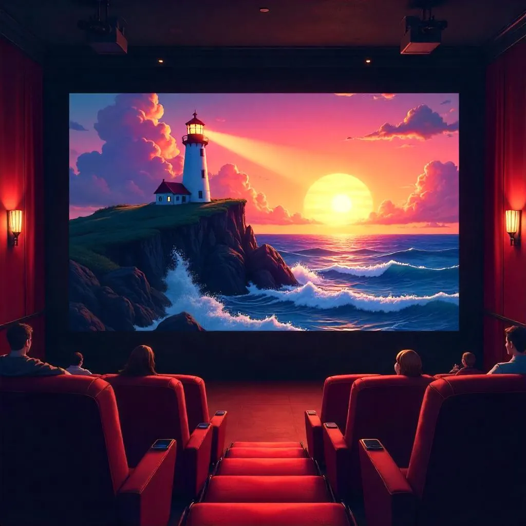 Lighthouse Anime Night Inside a Grand Theater