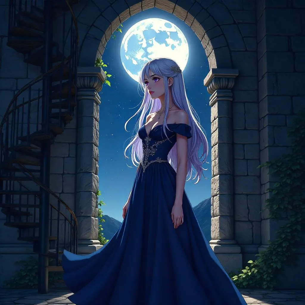 Moonlit Enchantress in the Tower