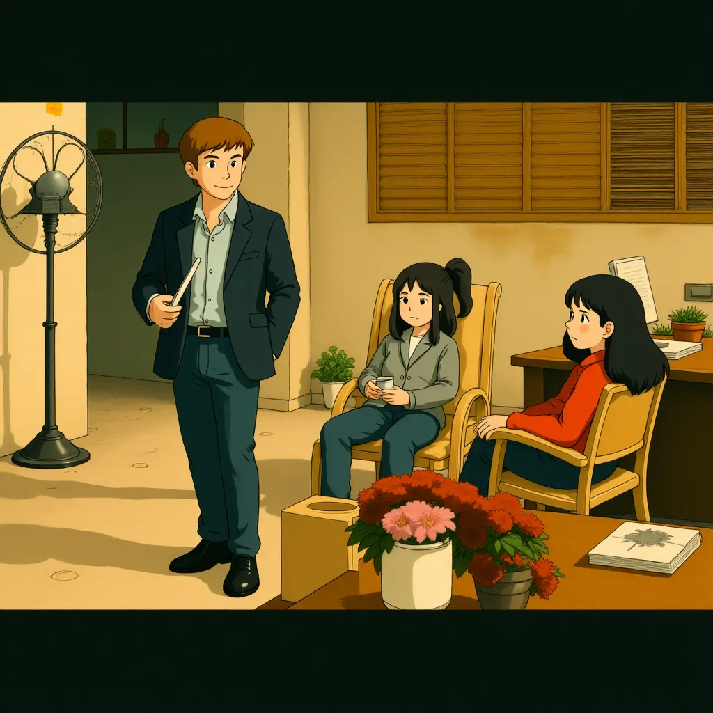 Leonardo DiCaprio, Christopher Nolan, and Elliot Page in Inception (2010) - Anime style