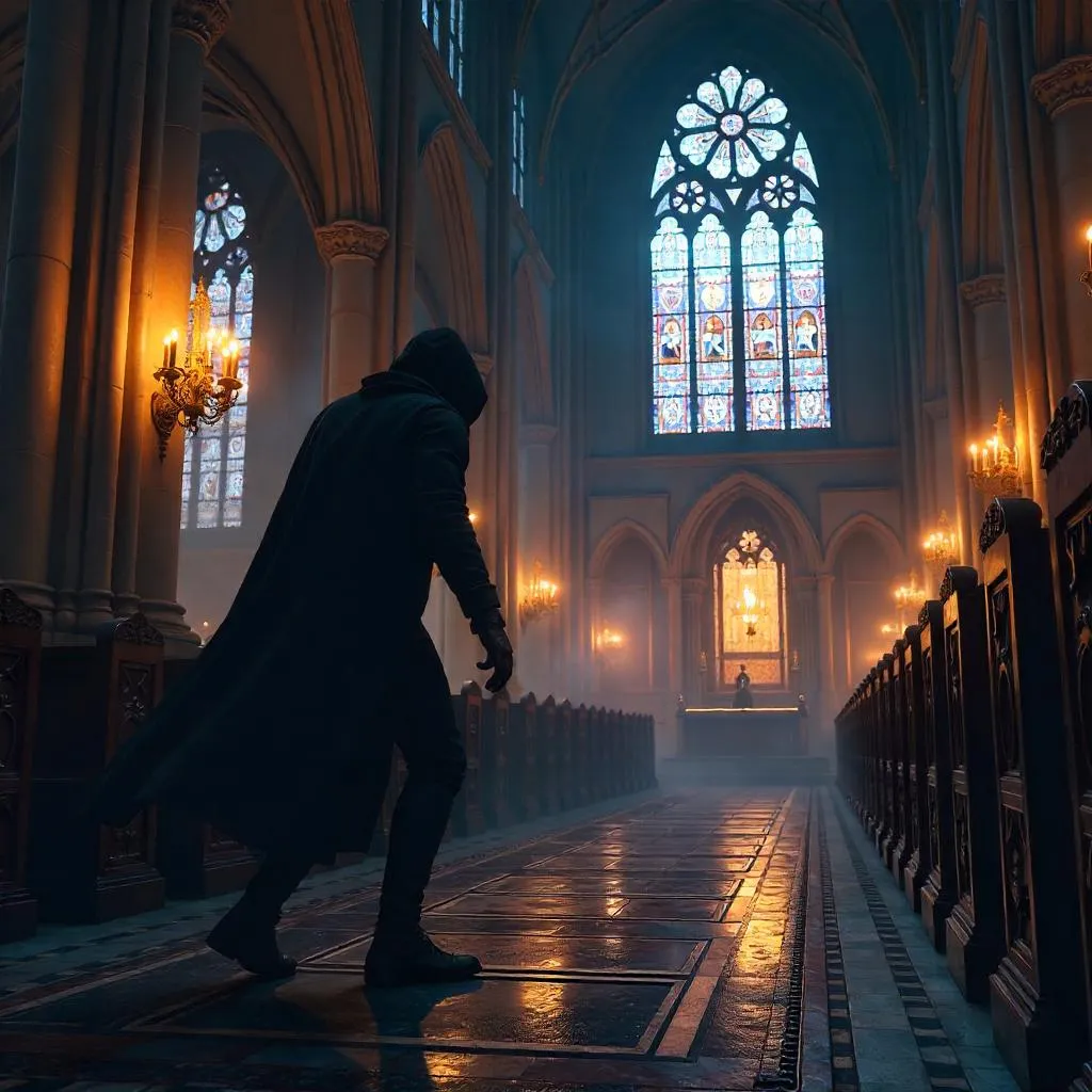 Spectral Thief in a Cathedral: A 3D Render