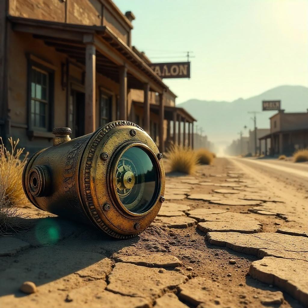 Photorealistic Artifact in a Desert Ghost Town