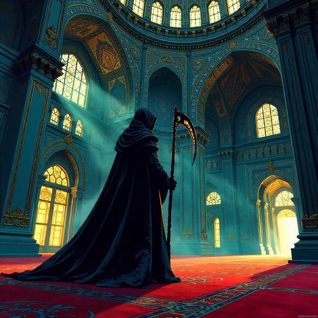 Reaper in the Grand Mosque: A Comic Book Scene