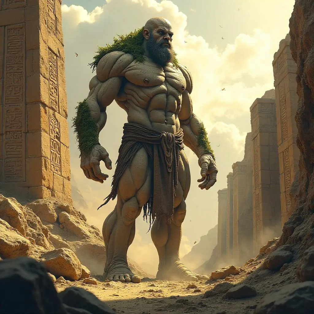 Earth Elemental in Ancient Ruins, Photorealistic