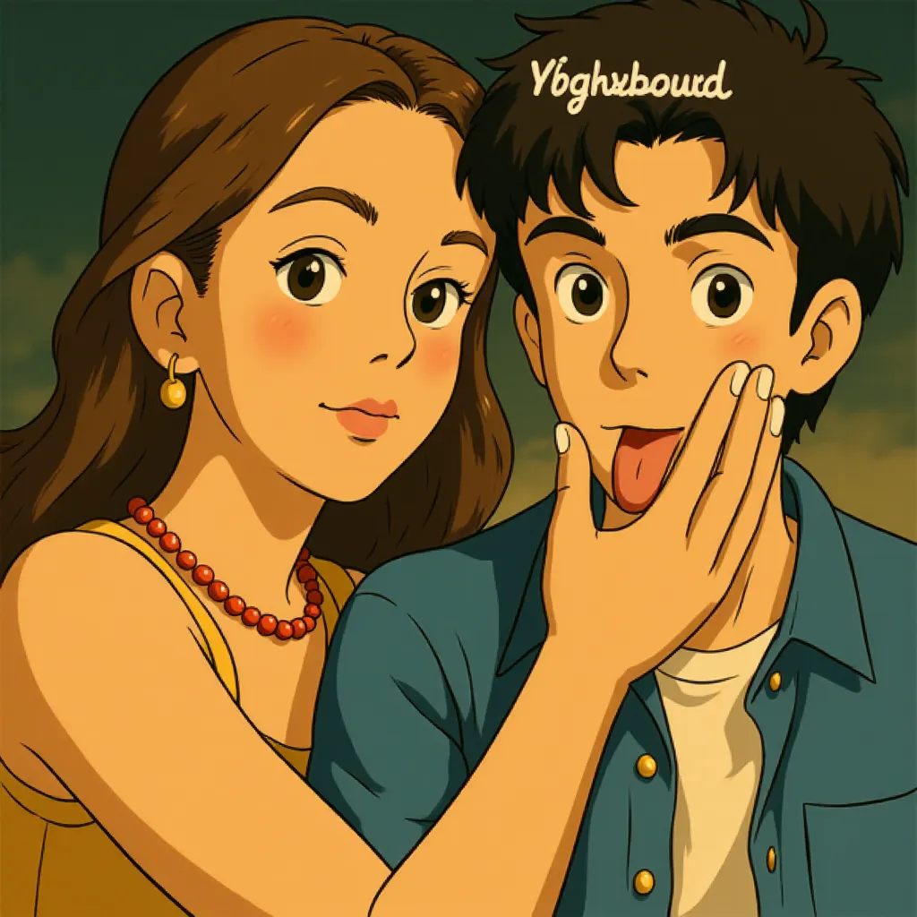 Andrew Barth Feldman and Jennifer Lawrence in No Hard Feelings (2023) - Anime style