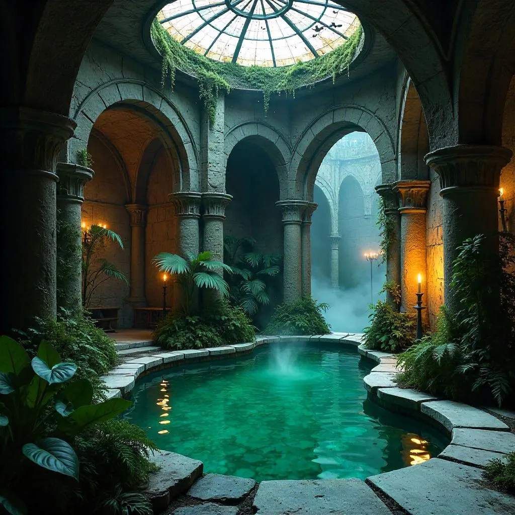 Moonlit Oasis Inside a Vampire Castle