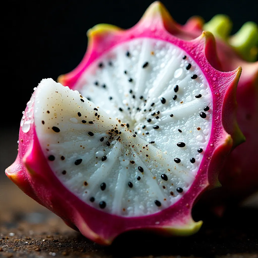 Vibrant Dragon Fruit Close-Up Macro