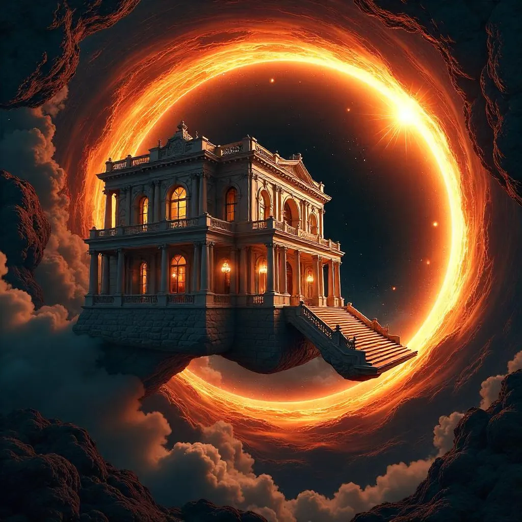 Photorealistic Mansion Inside a Black Hole