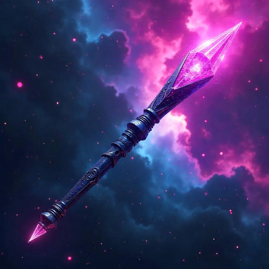 Nebula Neon Wand: Cyberpunk Magic