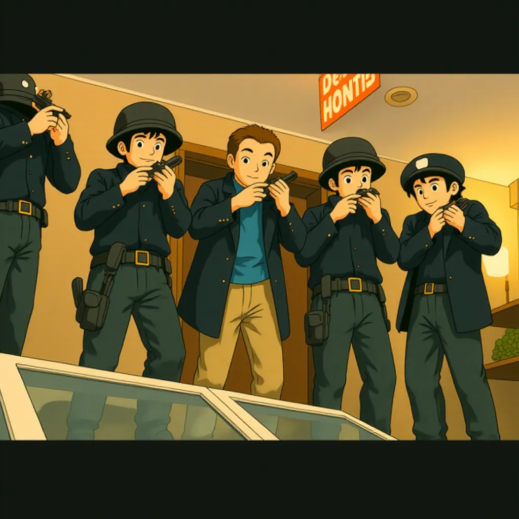 Michael Keaton and Joe Remy Dolinsky in The Other Guys (2010) - Anime style