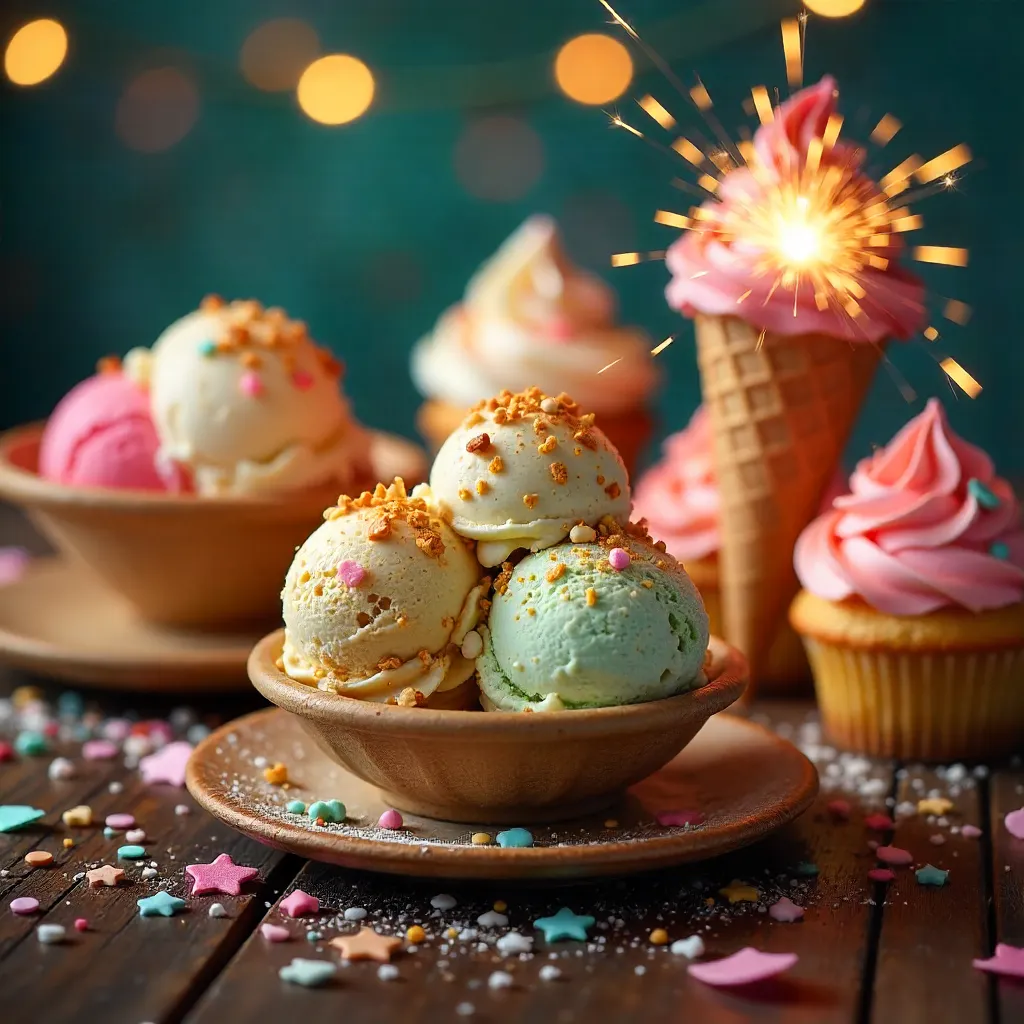 Sparkling Artisanal Ice Cream and Cupcake Celebration
