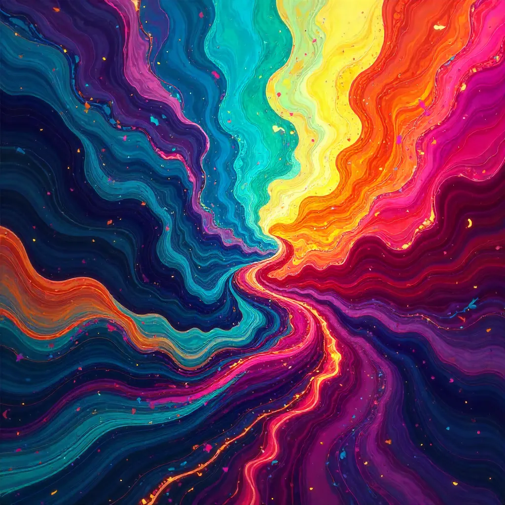 Vibrant Flux: Dynamic Abstract Art