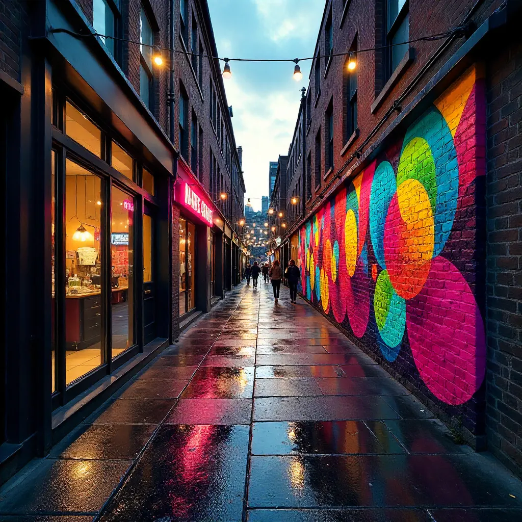 Colorful Birmingham Alley Mural of Modern Charm