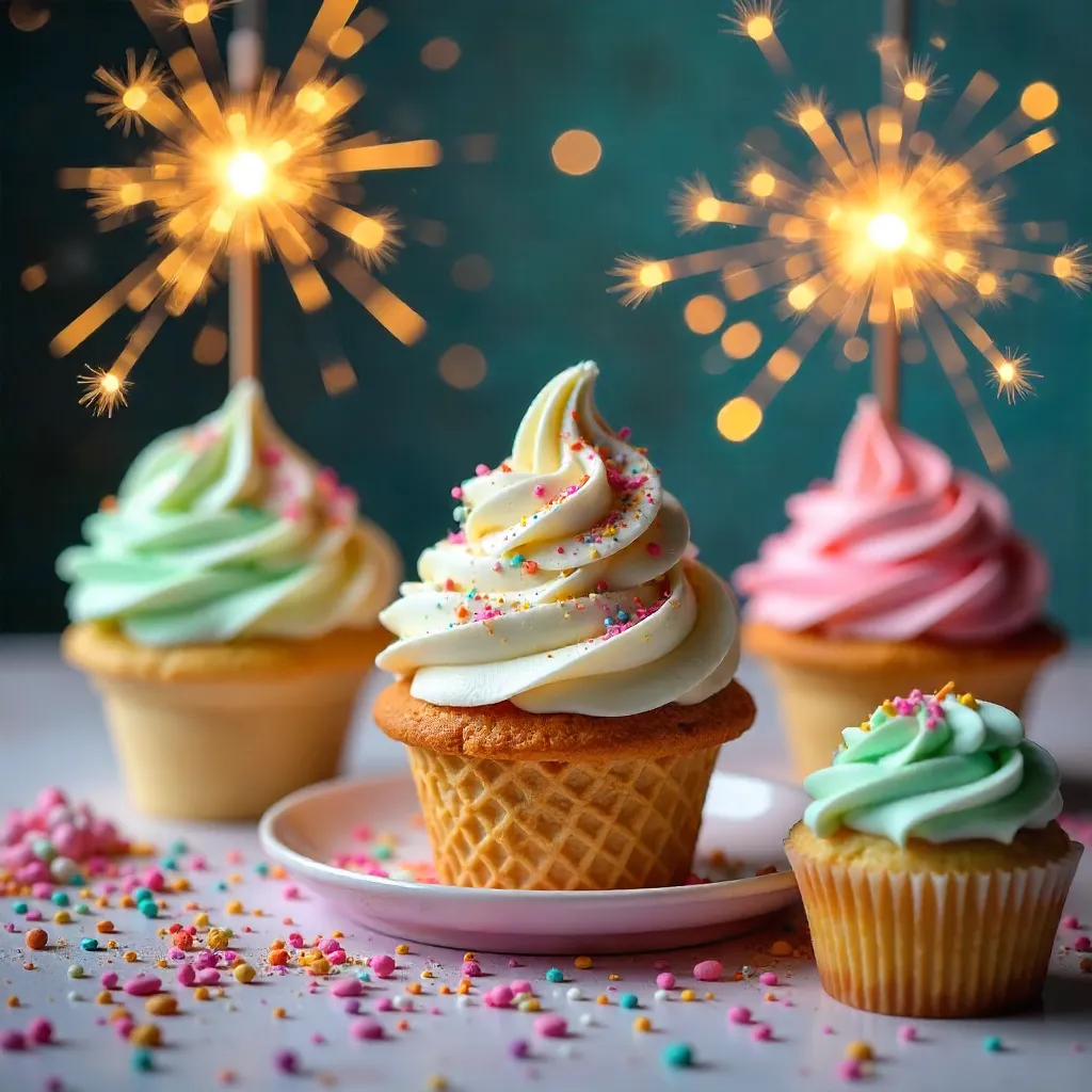 Sparkling Artisanal Ice Cream and Cupcake Celebration