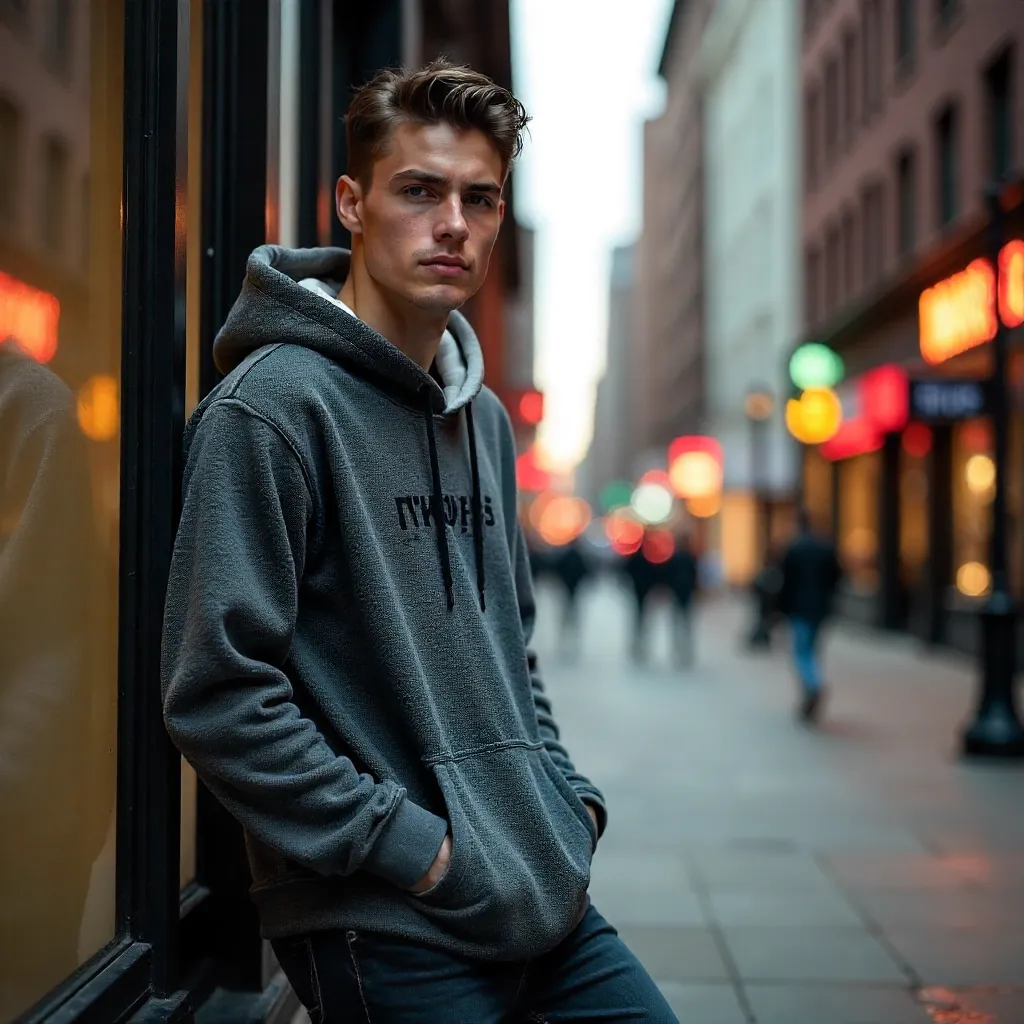 Cozy Hoodie Street Style Against Urban Architecture