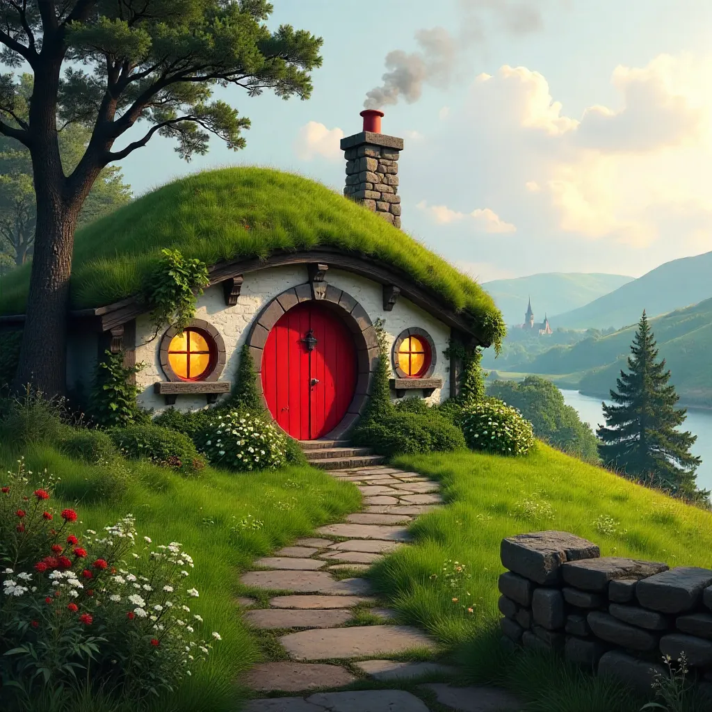 Hobbit-House with Red Door in Dunblane